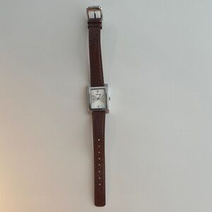 Kenneth Cole Silver Dial Brown Leather Watch